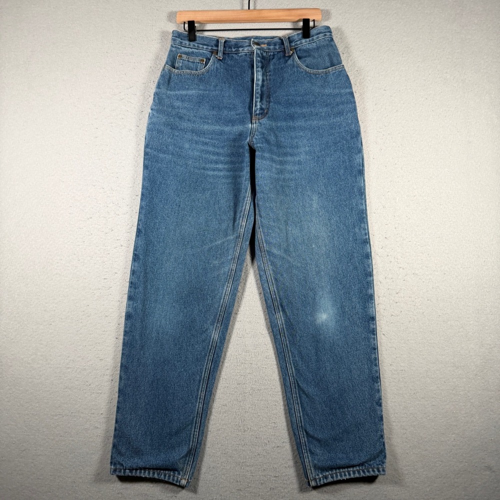Vintage Eddie Bauer Flannel Lined Jeans Womens 12 Medium Wash High Rise Straight